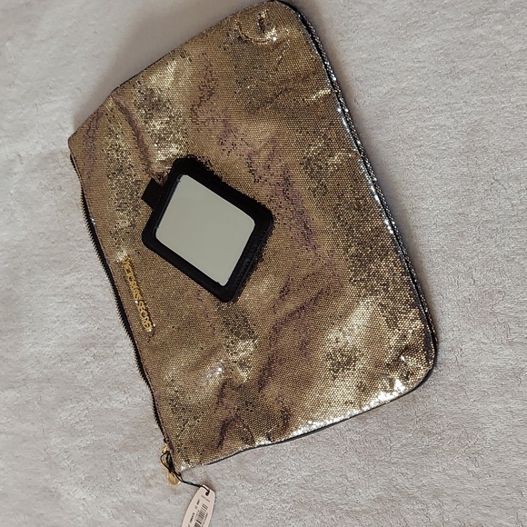 Victoria's Secret Gold Sparkly Fold Over Clutch Accessory Bag - Picture 6 of 8